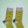 Highland Cow Navy Bamboo Socks, thumbnail 5 of 8