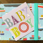 Wordy Baby Boy Card, thumbnail 4 of 4