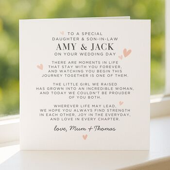 Wedding Day Card With Verse For Daughter And Son In Law, 4 of 7