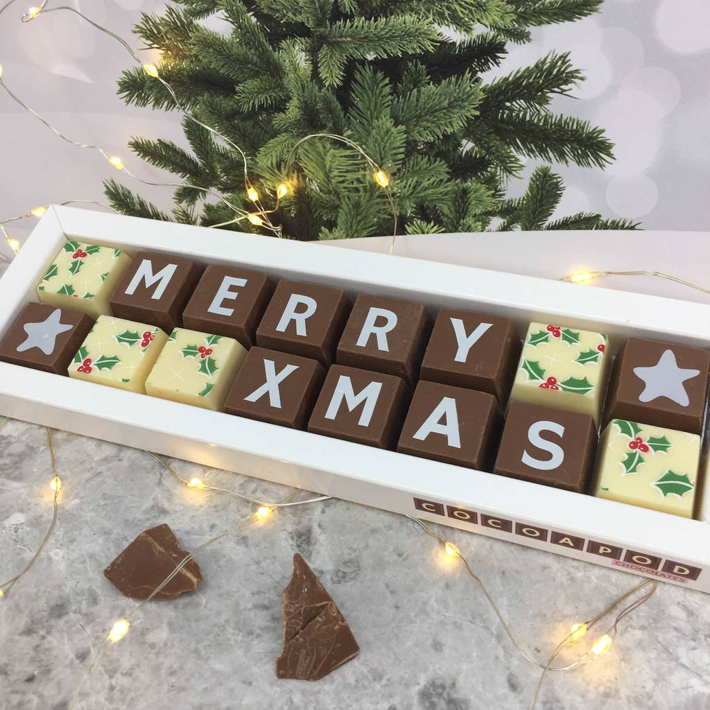 Merry Xmas Chocolates By Cocoapod Chocolates | notonthehighstreet.com