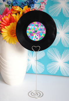 Vinyl Record Wedding Table Numbers / Names, 7 of 12