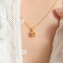Citrine Solitaire Pendant Necklace In Sterling Silver And Gold, thumbnail 1 of 11