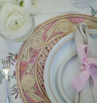 Colombian Hand Woven Placemat In Pink, 3 of 9