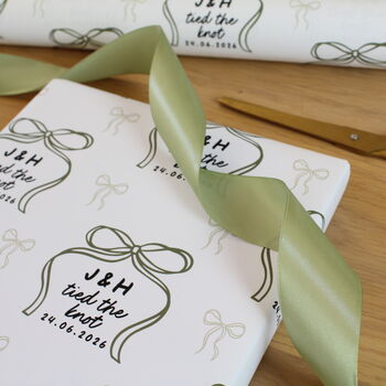 Personalised 'Tied The Knot' Wedding Wrapping Paper, 9 of 11