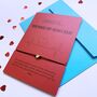 Personalised Anniversary Heart Card With Wish Bracelet, thumbnail 3 of 9