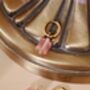 Natural Rose Quartz Lily Twisted Huggie Hoop Earrings, thumbnail 8 of 10