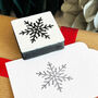 Square Snowflake Rubber Stamp Christmas Craft, thumbnail 1 of 6