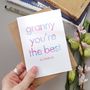 Granny You're The Best | Mother's Day Card Grandma, thumbnail 1 of 3