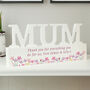Personalised Floral Wooden Mum Ornament, thumbnail 2 of 5