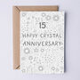 Crystal Floral 15th Anniversary Card, thumbnail 1 of 2