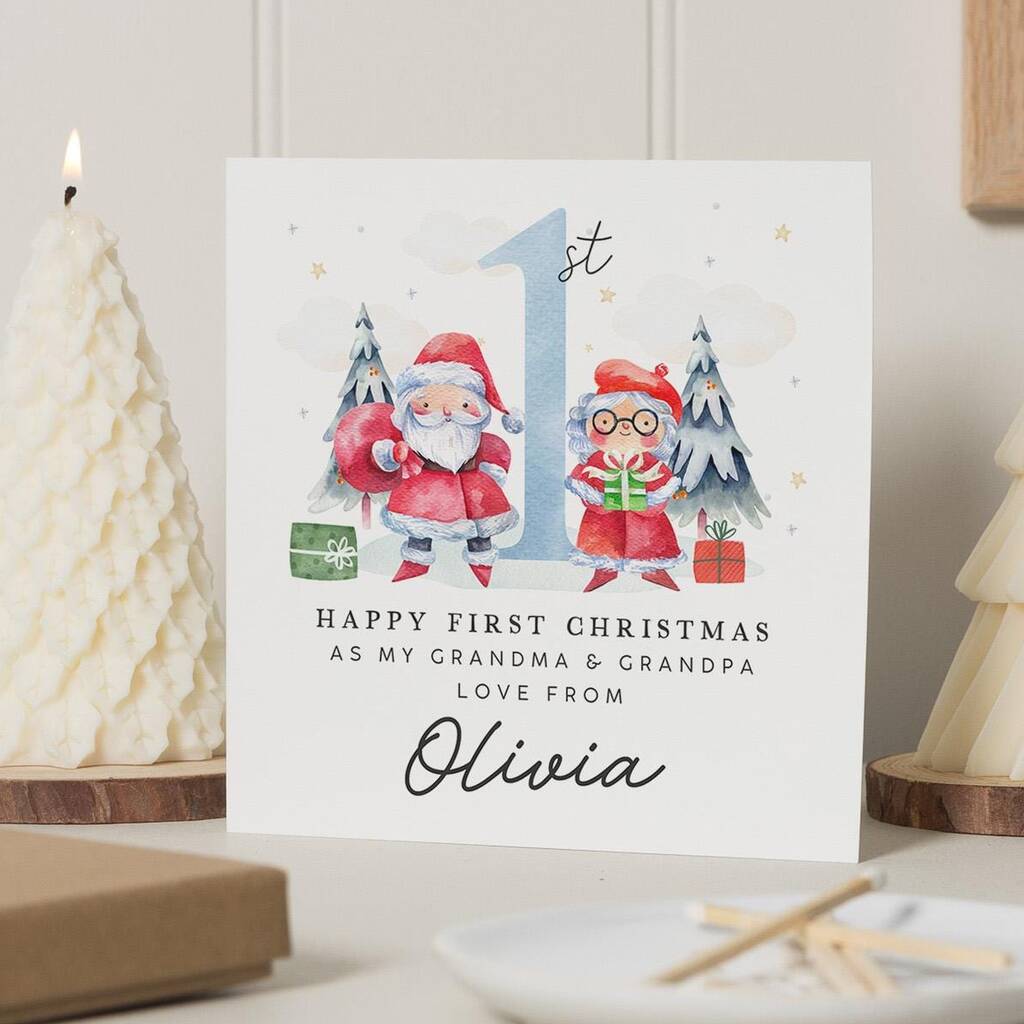 Grandparents 1st Christmas Card For Granny And Grandad, 1 of 7