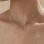 Sterling Silver Aquamarine Blue Cz Bubble Pendant Necklace, thumbnail 6 of 12