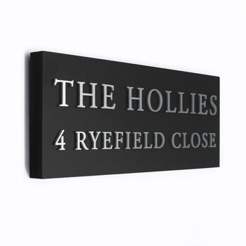 Personalised House Sign With Raised Silver Lettering, 3 of 8