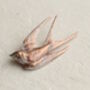 Rose Gold Pink Swallow Brooch Pin, thumbnail 2 of 4
