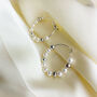 Sterling Silver And Pearl Bead Hoop Earrings, thumbnail 4 of 4