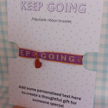 Keep Going Wristband With Personalisation, 3 of 5