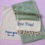 Personalised Cotton Throw Blanket, Anniversary Gift, thumbnail 9 of 12