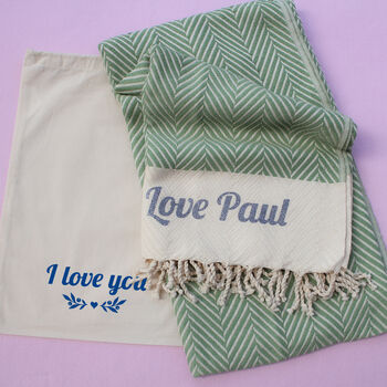 Personalised Cotton Throw Blanket, Anniversary Gift, 9 of 12