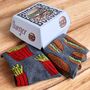 Burger And Fries Adult Socks, Fun Fast Food Clothing, thumbnail 1 of 10