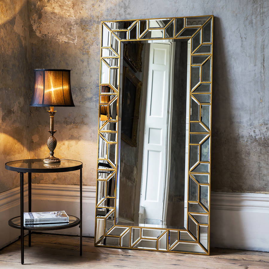 Gold Mosaic Leaner Mirror, 1 of 2
