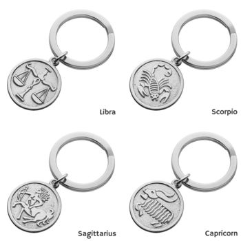 Personalised Sterling Silver Zodiac Keyring, 7 of 7
