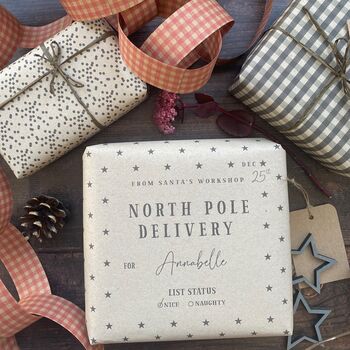 North Pole Personalised Paper Fibre Wrapping Paper, 2 of 12
