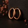 Rose Gold Plated Sterling Silver Mini Huggie Hoop Sleeper Earrings, thumbnail 4 of 7