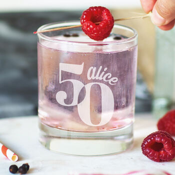 50th Birthday Personalised Tumbler Glass, 2 of 6