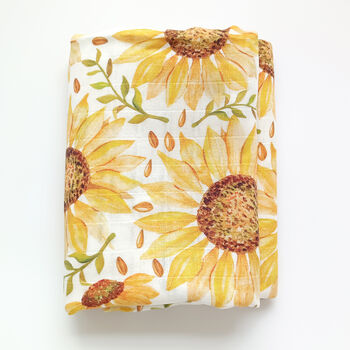 Extra Large Sunflower Bamboo Muslin, 2 of 3