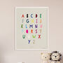 Children's Simple Alphabet Multi Coloured Print, thumbnail 1 of 3