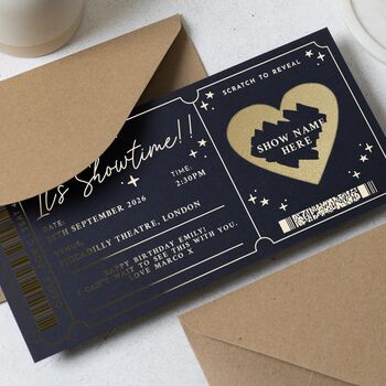 Personalised Theatre Show Ticket Scratch Gift Voucher, 3 of 9