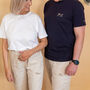 Mr And Mrs Est Year Embroidered Matching T Shirt Set, thumbnail 5 of 8