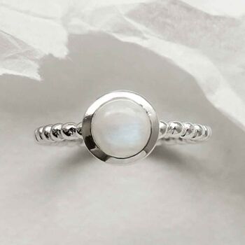 Sterling Silver Beaded Gemstone Rings, 8 of 8
