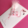 Flamingo Origami Heart Birthday Card, thumbnail 4 of 6
