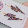 Large Rainbow Lightning Bolt Earrings, thumbnail 3 of 5