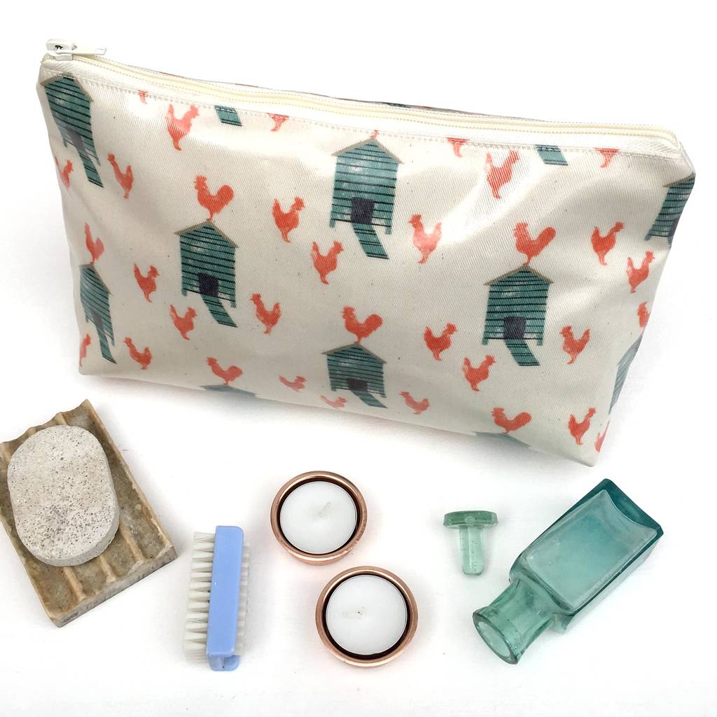 Hen House Oil Cloth Wash Bags By IzziRainey