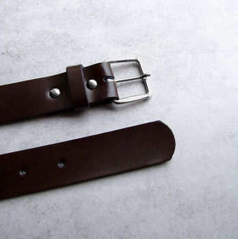 Handmade Personalised Men's Hidden Initial Leather Belt, 3 of 8