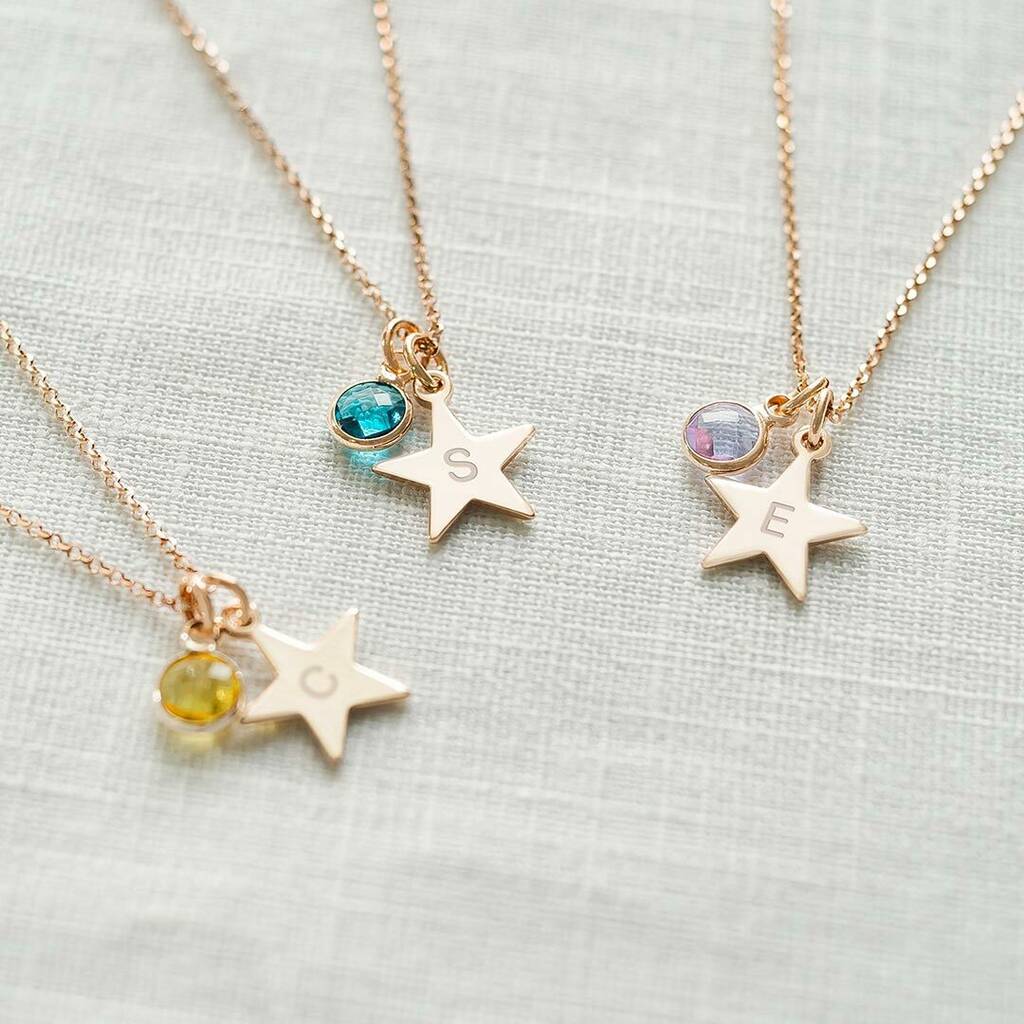 Guiding Star Birthstone Personalised Necklace, 1 of 6