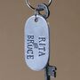 11th Steel Anniversary Gift Personalised Custom 'Dog Tag' Keyring, thumbnail 3 of 11