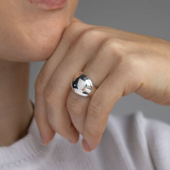 Sterling Silver Statement Chunky Dome Ring, 2 of 7