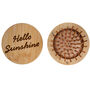 Bon Voyage 'Hello Sun..' Travel Mirror Hairbrush | Gift Bag | Holiday Accessory | Wooden Brush, thumbnail 3 of 4