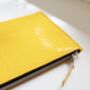 Yellow Glossy Patent Leather Clutch Handbag, thumbnail 6 of 10