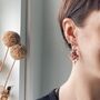 Eco Printed Silk Ruffle Pearl Earrings, thumbnail 6 of 10