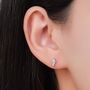 Rhombus Cz Screwback Earrings In Sterling Silver, thumbnail 3 of 11