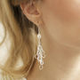 Long Pearl Little Wing Earrings, thumbnail 1 of 8