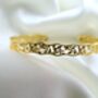 16 K Gold Floral Cut Out Adjustable Cuff Bracelet Hollow Vine Design Elegant Gold Plated Filigree Bracelet Gift For Her, thumbnail 8 of 9