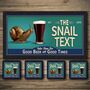 Personalised Bar Runner And Coasters Boozy Snail, thumbnail 1 of 8