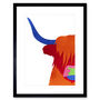 Bright Highland Scottish Cow Bull Coo Decor Art Print, thumbnail 1 of 3