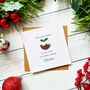 Little Christmas Pudding Personalised Christmas Card, thumbnail 3 of 3