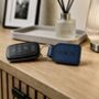 Personalised Dark Blue Hand Stitched Leather Key Fob, thumbnail 4 of 7